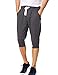 BALEAF Men's 3/4 Workout Joggers Capri Pants Running Training Side Pockets Dark Gray Size M