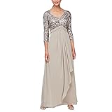 Alex Evenings Women's Long Lace Top Empire Waist