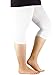 Zando Women's Lightweight 3/4 Length Soft Comfy Stretchy Plus Size Cropped Capri Leggings K 3 Pairs Navy Blue w Light Grey w White US 2X Plus-US 4X Plus (Tag Size 4XL)