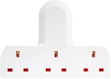 Invero 3 Way Multi Mains Socket Adapter UK 3 Pin Plug 13A White Cable Free view 9