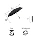 Ke.movan Folding Umbrella Compact Lightweight -Ultra Sturdy- Backpack Size Umbrella Ultra Slim, Portable（Black）