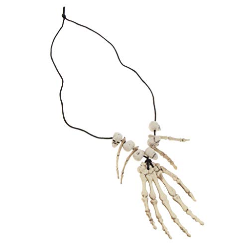 EBTOYS Skull Skeleton Hand Bone Necklace Halloween Jewelry Costume Fancy Dress for Women Men