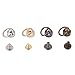 AKOAK Brass Pull Ring Pacifier Shape Rivets with Screw,Rivets Fasteners for DIY Leather Craft Belt Bag Wallet,9mm,6 Set (Gold)