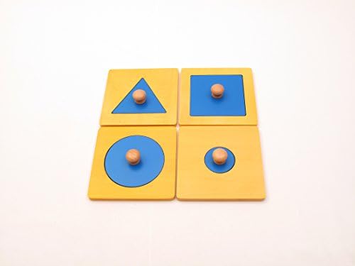 Montessori Infant Toddler Basic Shape Puzzles with Big Knob Set of 4