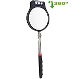Junrbx Telescopic Inspection Mirror Telescoping LED Light Flexible Detection Mirror 360 Rotating Mechanical Mirror