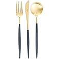 Cutipol Goa blue/gold Series Home Dinner Flatware Cutlery Set of 3 Pcs, Spoon, Fork, Knife, Professional Cutlery Brand