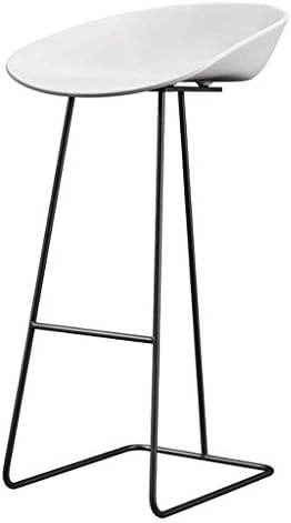 QenDsx Dining chair Iron Bar Stool Simple Home Backrest High Chair Creative Bar Chair A+ (Color : BLACK, Size : 75CM)