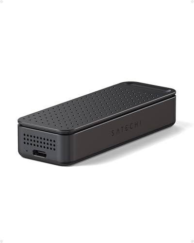 SATECHI DotDisk™ M.2 NVMe SSD Case 80Gbps USB4 V2 Aluminium Active Cooling, Ultra Fast Transfer for Thunderbolt 5 and USB4 - Sideral Black