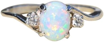 GreatestPAK, 2018 Exquisite Sterling Silver Rings, Fire Opal Oval Cut Diamond Band Rings