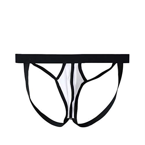 Men's Jockstrap, Men Hot Thong Underwear Low Raise Athlelic Supporter Sports Jockstrap Briefs (M, White)