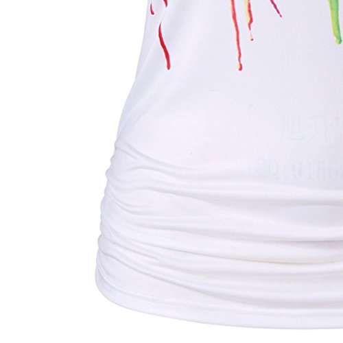 Jushye Women's Summer Vest, Sexy Plus Size Criss Cross Sleeveless Ruched Paint Drip Tank Tops (Multicolor, L) - Thumbnail 3