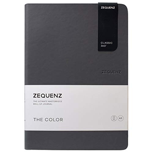 Zequenz Classic 360 The Color Series, Size: Large, Color: Storm, Paper: Dot, Soft cover Notebook, Soft Bound Journal, 5.83"W x 8.19" H x .47", 100 sheets / 200 pages, Dot Matrix Pattern Premium Paper