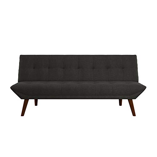 REALROOMS Adley Small Space Convertible Modern Futon Couch Lounger, Dark Grey Linen - Thumbnail 3