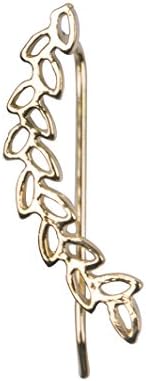 Simply Love 'Small Gold Leaf' Climbing Earing Studs 12k-14k Micron Goldfield Climber Ear (one piece) (Small Leaf)