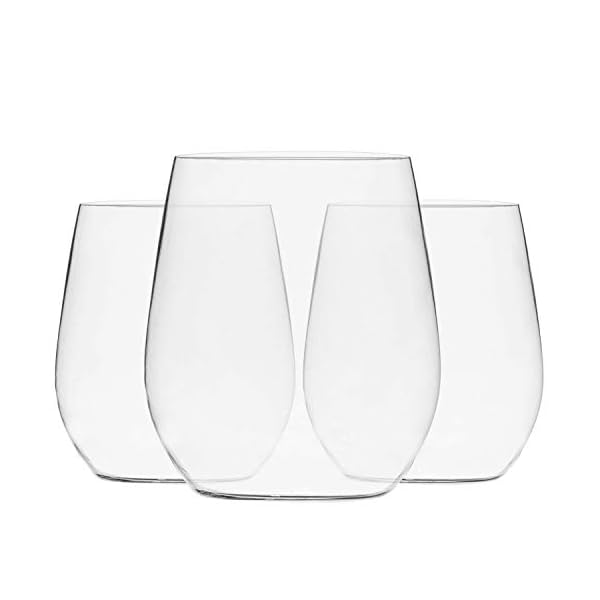 Munfix 48 Pack Plastic Stemless Wine Glasses Disposable 12 Oz Clear