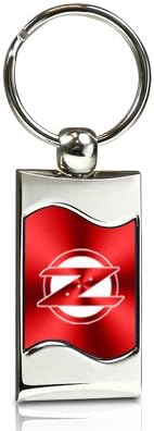 Nissan 350Z Z Logo Red Spun Brushed Metal Key Chain