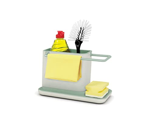 Joseph Joseph - kuechen spuelbecken caddy organizer mit schwammhalter und spueltuchhalter, kuechen zubehoer, Salbei/Gruen, Medium