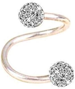 Zittop Surgical Steel Twist Helix Cartilage Crystal Ear Stud Body Piercing Earring 16g
