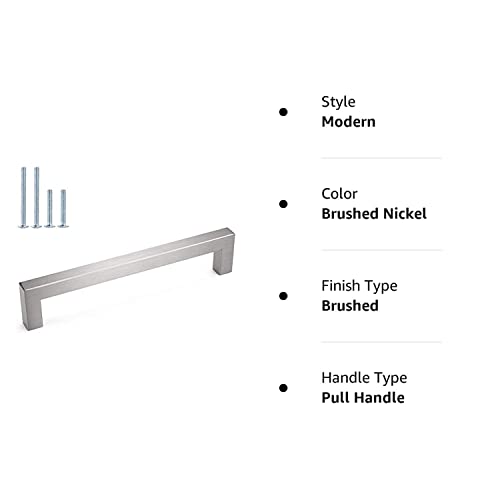 homdiy 30 Pack 8 Inch Brushed Nickel Cabinet Pulls