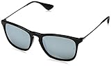 Ray-Ban Mens 0RB4187 Square Sunglasses, Black,Light Green