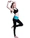 HDE Women's Maternity Yoga Pants Pregnancy Stretch Fold Over Lounge Leggings (Black with Teal, Large)