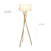 Brightech Harper LED Tripod Floor Lamp – Wood, Mid Century Modern Light for Contemporary Living Rooms - Tall Standing, Rustic Lamp for Bedroom, Office, Kids Room