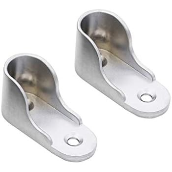 Uxcell 6pcs Zinc Alloy Wardrobe Closet Rod Bracket Home Shower