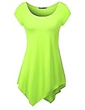 Womens Short Sleeve Comfy Long Tunic With Various Cut-Out Unbalanced Tunic