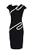 ACEVOG Women's Elegant Button Pencil Dress Work Wear Business Dress Black