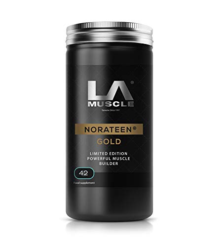 LA Muscle Norateen Gold (42 Capsules - 2 Pack) 100% Natural Extreme Muscle Gain Formula Weight Gain Pills Based Supplement Refined Over 20 Years Ultimate Mass Gain with Zero Oestrogen Build Up