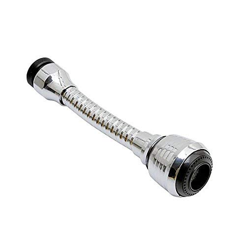 Sugely Flexible Faucet Sprayer Turbo Flex 360 Sink Faucet Sprayer Jet Stream,Stainless Steel Handle Extension Faucet Attachment with Adapter (15.5 cm, Silver)