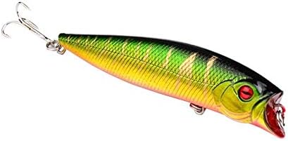 Terzsl Lure Colorful Painted Fish Shape 9cm 3D Eyes Fishing Hard Lure Bait Hooks Tool - # F
