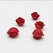 JUSTSWAG CHDENUO 40 pcs 14mm Cinnabar Carved Rose Beads Red Carved Flower Charms for Bracelet Jewelry Making