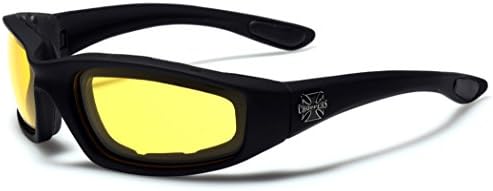 MODAPadded Bikers Sport Sunglasses BLACK YELLOW