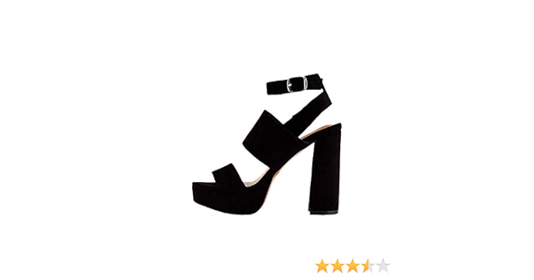 Marypaz, Sandalia tacón ancho alto con plataforma para Mujer Negro 36 EU :  Amazon.es: Zapatos y complementos
