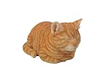 Hi-Line Gift Ltd Tabby Sleeping Cat Statue, Orange