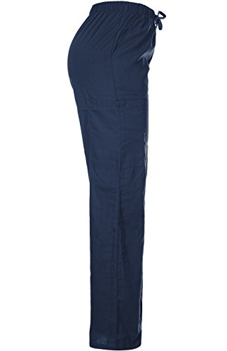 MedPro Women's Medical Scrub Set Mock Wrap and Cargo Navy L (GT-756)