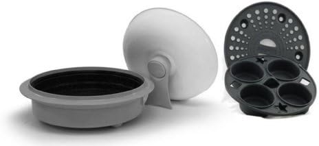 Microhearth 1.5-Quart Nonstick 4-piece Everyday Pan Set for Microwave Cooking, Light Gray by Microhearth, Inc