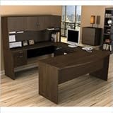 Bestar Harmony U-shaped Workstation, Chocolate