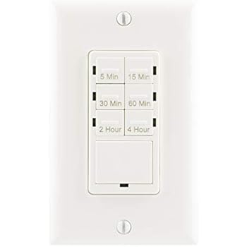 GE Push-Button Countdown Timer Switch, 5-15-30 Minute/1-2-4 Hour, ON/Off, No Neutral Wire Needed, Ideal for Lights, Exhaust Fans, Heaters, Wall Plate Included, 15318