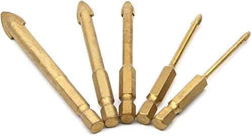 Zoyubs 陶器 穴あけ ドリルビット ガラスドリルビット 陶器 ガラスドリル ガラス タイル スレート ガラス タイル用ドリルビット 六角シャンク 六角シャンクガラス ドリル 六角軸 3mm 4mm 6mm 8mm 10mm 5本入 ガラス用ドリル ガラス タイル スレート 陶器 鋳物の穴あけ用