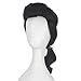 Miss U Hair Men Short Wavy Brown Wig with Pigtails Adult Colonial Funny Wigs for Cosplay Party Halloween