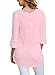 HOTAPEI Women's 3 4 Sleeve T Shirts Casual Loose Flowy Tops and Blouses Pink Plus Size XXL