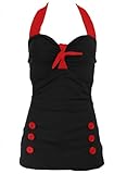 PinupClothingOnline Women's Bow Front Vintage Pin up Rockabilly Swimsuit