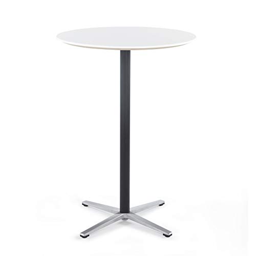 Sunon Round Bar Table Dia31.5”x43.3” Tall Bar Table for Pub/Bistro/Cocktail Table with Height Black Pedestal and Four Star Leg (Moon White,43.3-Inch Height) - Thumbnail 6