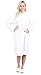 Turkuoise Women's Long Waffle Robe, 100% Cotton Kimono Bathrobe Made in Turkey, Diamond Pattern (White, Small/Medium)