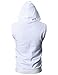 OHOO Mens Slim Fit Sleeveless Lightweight Zip-up Hooded Vest with Double Slide Zipper/DCF011-WHITE-XL