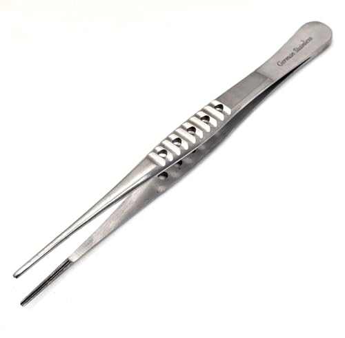 DEBAKEY Artery Atraumatic Tissue Forceps Stainless Steel Serrated Tweezers in Satin Finish for Precision and Lasting Durability (6 Inch) at Amazon