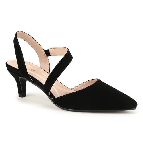 IDIFU Women's Slingback Kitten Low Pumps
