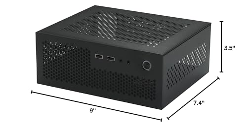 Goodisory A09 Black Mini-ITX 0.8mm SPCC Desktop Computer Case Fit in Flex PSU